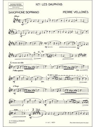 Les Dauphins - Pierre Vellones - Partition - Saxophone